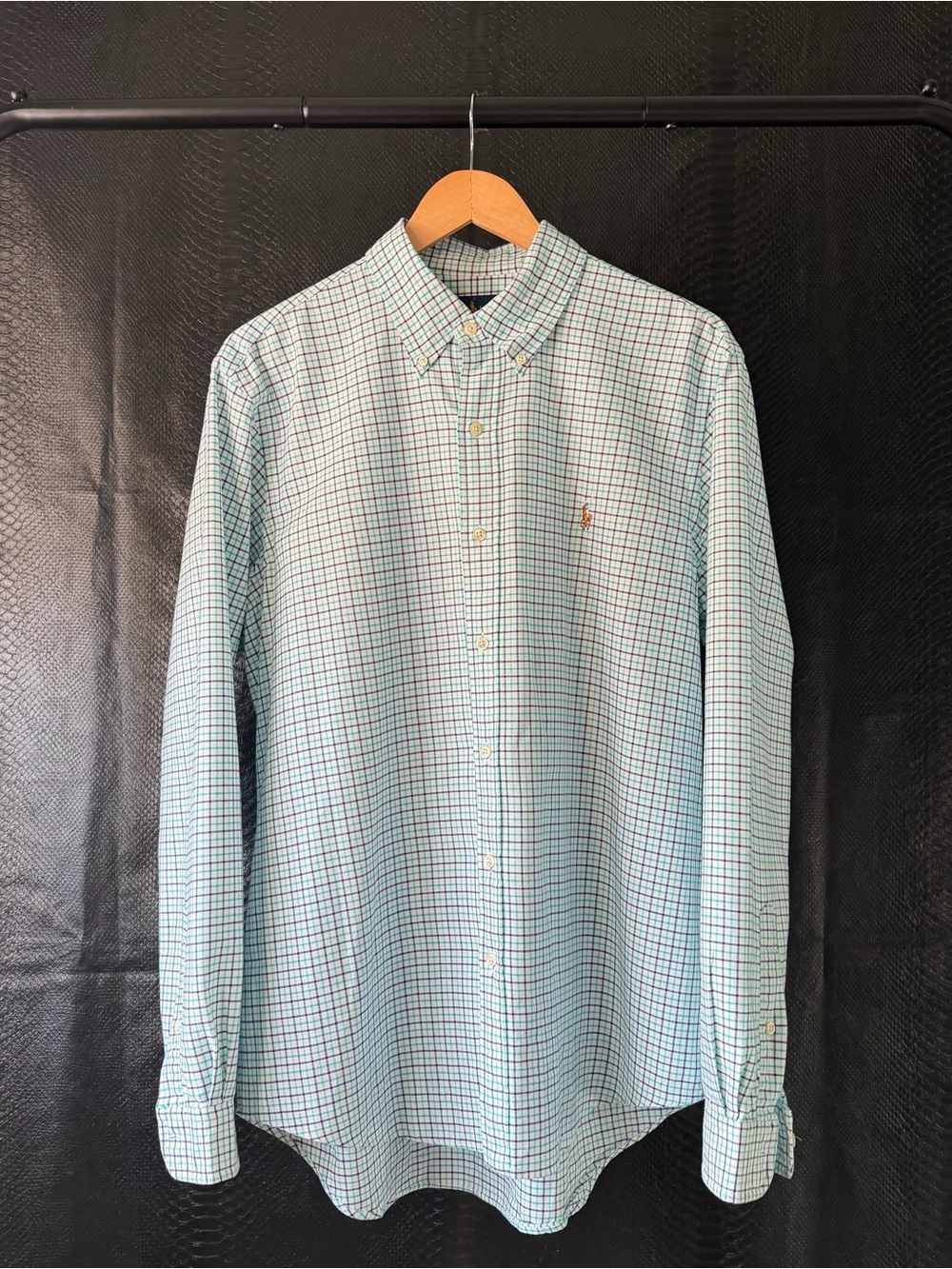 Ralph Lauren Tattersall Classic Fit Button Up Shirt Men’s L White Navy Teal